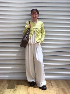 「LOWRYS FARM（ローリーズファーム）のヤワラカルイ２ＷＡＹショルダーＢＡＧ 115210（ショルダーバッグ、ブラウン系）」を使った、ふうかちさん（レディース・156cm）の春コーディネート