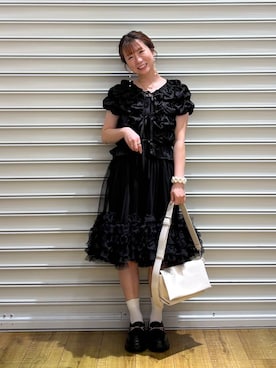 「LOWRYS FARM（ローリーズファーム）の【500mlペットボトル収納可】フラップショルダーＢＡＧ 1046881（ショルダーバッグ、ホワイト系）」を使った、ふうかちさん（レディース・156cm）の秋コーディネート