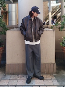 「アイテム（キャップ）」を使った、Kentaさん（メンズ・179cm）の秋コーディネート