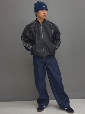「adidas originals」｜「アイテム（ニットキャップ/ビーニー）」を使った、HYさん（メンズ・170cm）の冬コーディネート