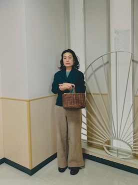 「アイテム（モカシン/デッキシューズ）」を使った、maiya さん（レディース・152cm）の秋コーディネート