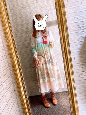 「動物モチーフ」｜「アイテム（ワンピース/ドレス）」を使った、スモーモさん（レディース・163cm）の夏コーディネート