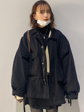 「ISOOK（アイスー）のアイテム（デニムジャケット）」を使った、mayuさん（レディース・160cm）の冬コーディネート