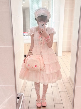 「アイテム（ジャンパースカート）」を使った、miton さん（レディース・152cm）の秋コーディネート