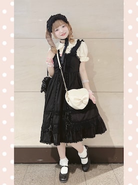 「アイテム（ジャンパースカート）」を使った、miton さん（レディース・152cm）の秋コーディネート