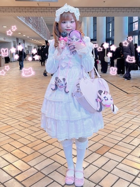 「アイテム（ジャンパースカート）」を使った、ミト さん（レディース・152cm）の冬コーディネート