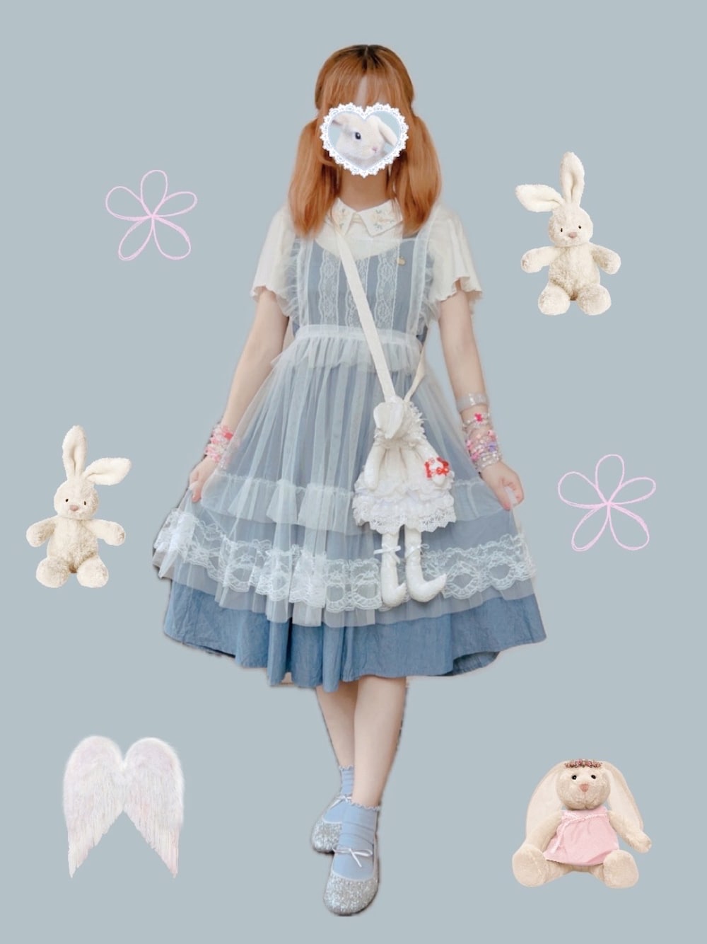 「VIVIANのラウンドトゥリボンストラップフラットシューズ ZOZOTOWN+オフィシャルサイト限定商品（バレエシューズ、シルバー系）」を使った、miton さん（レディース・152cm）の春コーディネートの1枚目の写真
