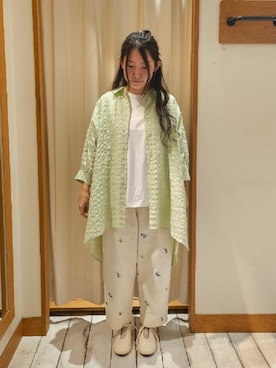 「刺繍」｜「アイテム（スニーカー）」を使った、hagiwaraさん（レディース・152cm）の春コーディネート