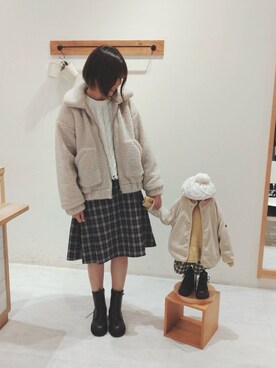 「ehka sopo（エヘカソポ）のアイテム（ブルゾン）」を使った、てぃ𖠚໊｡ﾟさん（レディース・165cm）の秋コーディネート
