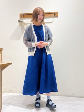 「Samansa Mos2 blue（サマンサモスモスブルー）のアイテム（ワンピース/ドレス）」を使った、てぃ𖠚໊｡ﾟさん（レディース・165cm）の春コーディネート