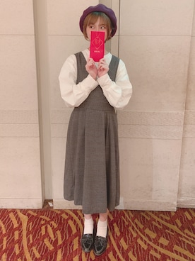 「grove（グローブ）のアイテム（ジャンパースカート）」を使った、R1さん（レディース・164cm）の秋コーディネート