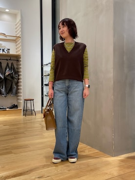 「FORK&SPOON（フォークアンドスプーン）のアイテム（Tシャツ/カットソー）」を使った、kuroさん（レディース・165cm）の秋コーディネート