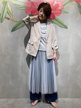 「COMME CA ISM（コムサイズム）のアイテム」を使った、COMME CA ISM STAFFさん（レディース・165cm）の夏コーディネート