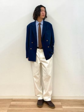 「COMME CA ISM（コムサイズム）のアイテム（パンツ）」を使った、COMME CA ISM STAFFさん（メンズ・175cm）の春コーディネート