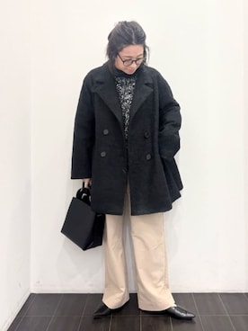 「アイテム（ピーコート）」を使った、COMME CA ISM STAFFさん（レディース・157cm）の冬コーディネート