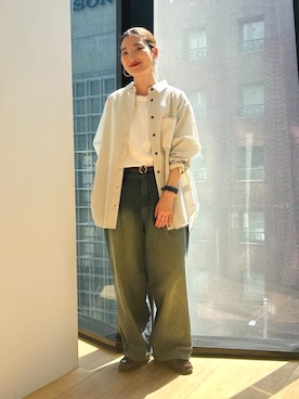 「ONIGIRI（オニギリ）のアイテム（トップス）」を使った、COMME CA ISM STAFFさん（レディース・151cm）の春コーディネート