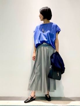 「COMME CA ISM（コムサイズム）のアイテム」を使った、COMME CA ISM STAFFさん（レディース・156cm）の夏コーディネート