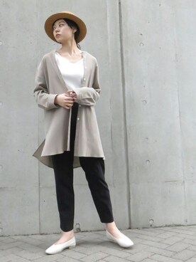 「ONIGIRI（オニギリ）のアイテム（タンクトップ）」を使った、COMME CA ISM STAFFさん（レディース・163cm）の夏コーディネート