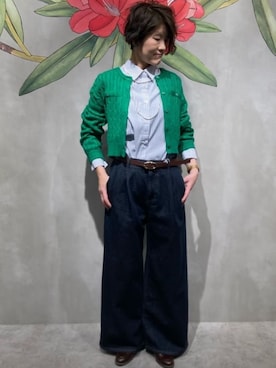 「COMME CA ISM（コムサイズム）のアイテム（パンツ）」を使った、COMME CA ISM STAFFさん（レディース・165cm）の春コーディネート