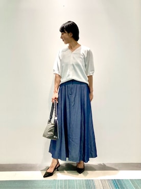 「アイテム（スカート）」を使った、COMME CA ISM STAFFさん（レディース・167cm）の夏コーディネート