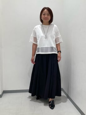 「COMME CA ISM（コムサイズム）のアイテム」を使った、COMME CA ISM STAFFさん（レディース・155cm）の夏コーディネート