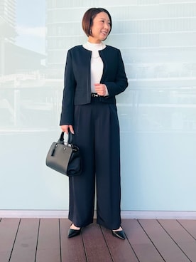 「COMME CA ISM（コムサイズム）のアイテム」を使った、COMME CA ISM STAFFさん（レディース・155cm）の冬コーディネート