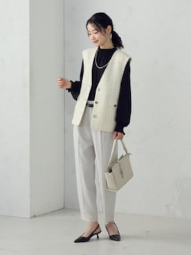 「COMME CA ISM（コムサイズム）のアイテム」を使った、COMME CA ISM STAFFさん（レディース・169cm）の冬コーディネート