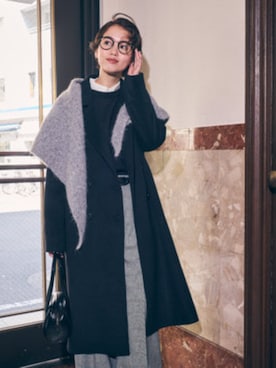 「アイテム（チェスターコート）」を使った、COMME CA ISM STAFFさん（レディース・165cm）の秋コーディネート