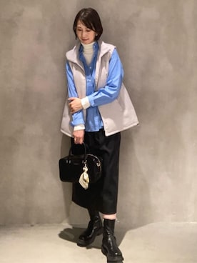 「アイテム（ダウンベスト）」を使った、COMME CA ISM STAFFさん（レディース・170cm）の秋コーディネート