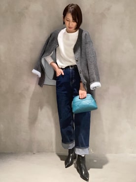 「ONIGIRI（オニギリ）のアイテム（パンツ）」を使った、COMME CA ISM STAFFさん（レディース・170cm）の秋コーディネート