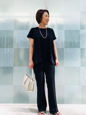 「COMME CA ISM（コムサイズム）のアイテム」を使った、COMME CA ISM STAFFさん（レディース・155cm）の夏コーディネート