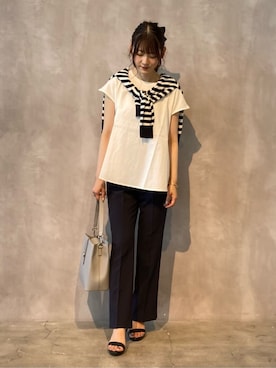「COMME CA ISM（コムサイズム）のアイテム」を使った、COMME CA ISM STAFFさん（レディース・160cm）の夏コーディネート