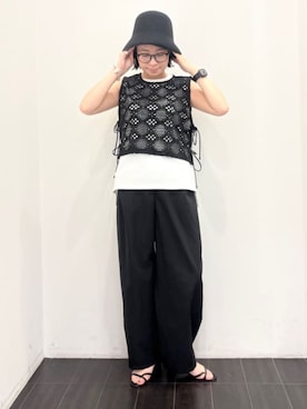 「COMME CA ISM（コムサイズム）のアイテム」を使った、COMME CA ISM STAFFさん（レディース・157cm）の夏コーディネート