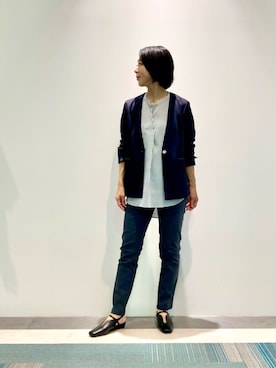 「COMME CA ISM（コムサイズム）のアイテム」を使った、COMME CA ISM STAFFさん（レディース・156cm）の春コーディネート