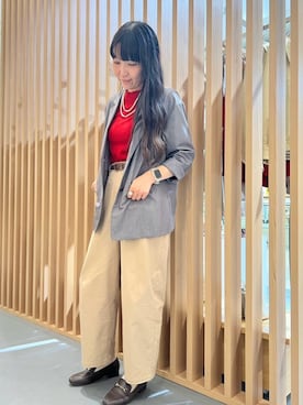 「アイテム（テーラードジャケット）」を使った、COMME CA ISM STAFFさん（レディース・170cm）の秋コーディネート