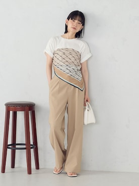 「パンツスタイル」｜「アイテム（財布/小物）」を使った、COMME CA ISM STAFFさん（レディース・162cm）の夏コーディネート