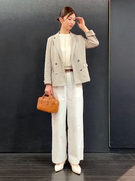 「COMME CA ISM（コムサイズム）のアイテム（ジャケット/アウター）」を使った、COMME CA ISM STAFFさん（レディース・167cm）の春コーディネート