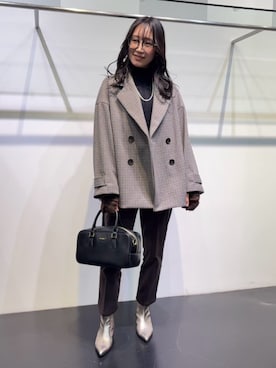 「アイテム（ピーコート）」を使った、COMME CA ISM STAFFさん（レディース・165cm）の秋コーディネート