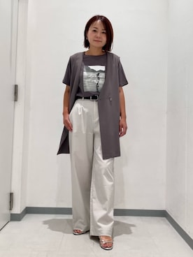 「COMME CA MODELS（コムサモデルズ）のアイテム」を使った、COMME CA ISM STAFFさん（レディース・155cm）の夏コーディネート
