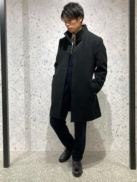 「アイテム（スーツパンツ）」を使った、COMME CA ISM STAFFさん（メンズ・162cm）の冬コーディネート