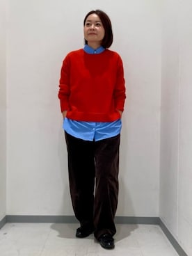 「COMME CA ISM（コムサイズム）のアイテム」を使った、COMME CA ISM STAFFさん（レディース・157cm）の冬コーディネート