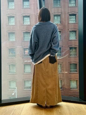 「ONIGIRI（オニギリ）のアイテム（トップス）」を使った、COMME CA ISM STAFFさん（レディース・151cm）の秋コーディネート