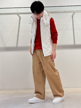 「アイテム（ダウンベスト）」を使った、COMME CA ISM STAFFさん（メンズ・177cm）の冬コーディネート