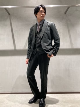 「アイテム（スーツジャケット）」を使った、COMME CA ISM STAFFさん（メンズ・162cm）の秋コーディネート