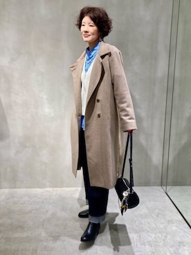 「アイテム（チェスターコート）」を使った、COMME CA ISM STAFFさん（レディース・165cm）の冬コーディネート