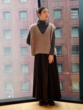 「COMME CA MODELS（コムサモデルズ）のアイテム」を使った、COMME CA ISM STAFFさん（レディース・151cm）の冬コーディネート