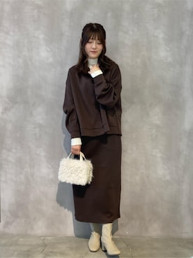 「COMME CA ISM（コムサイズム）のアイテム」を使った、COMME CA ISM STAFFさん（レディース・160cm）の冬コーディネート