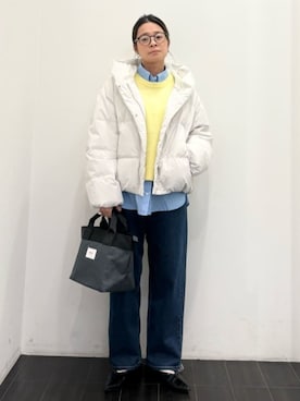 「ONIGIRI（オニギリ）のアイテム（パンツ）」を使った、COMME CA ISM STAFFさん（レディース・157cm）の秋コーディネート