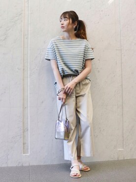 「ONIGIRI（オニギリ）のアイテム（サンダル）」を使った、COMME CA ISM STAFFさん（レディース・164cm）の夏コーディネート