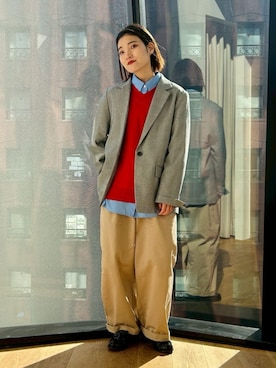 「アイテム（テーラードジャケット、その他）」を使った、COMME CA ISM STAFFさん（レディース・151cm）の秋コーディネート